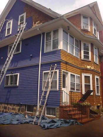 Exterior Painting, Color Changing on an old Victorian home in Winthrop, MA