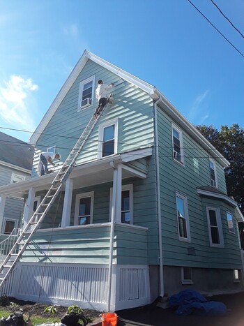 Exterior painting in Grove Hall, MA.