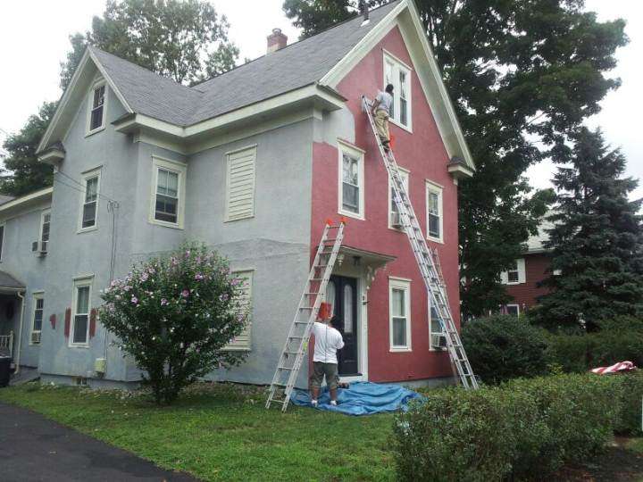Exterior Painting from gray to a beautiful red!