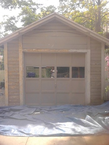 Exterior Painting of a Garage in Jamaica Plain, MA